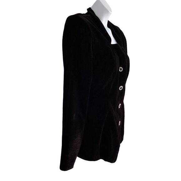 La Belle Black Long Sleeve Button Down Jacket Blazer Size 13 - Picture 5 of 12